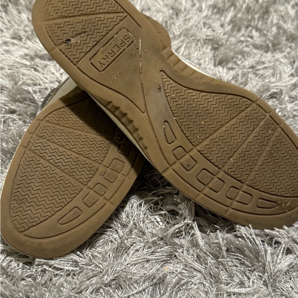 Sperry Top Sider Beige Silver Sparkle Suede Boat Shoes STS83340 SZ 8 - Picture 6 of 7